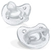 Chicco PhysioForma Silicone Orthodontic Pacifier, 0-6m | 100% Soft Silicone | Supports Breathing & Oral Development | Satin-Textured Nipple | Includes Sterilizing Case | BPA Free | Blue/Green, 2pk - Crystal Two Pack