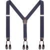 AWAYTR Mens Brown Button End Suspenders - Adjustable Elastic Y Shape Tuxedo Suspender - Dark Gray