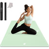 CAMBIVO Large Yoga Mat (6'x 4'), Extra Wide Workout Mat for Men and Women, Yoga Mat Thick 1/3 &1/4 Exercise Mats for Home Workout, Yoga, Pilates (Black,1/4 inch) - MINT GREEN