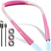 Glocusent Book Light, 3-Color & 6-Brightness Reading Light, Bendable Neck Light, 80-hr Lasting Rechargeable Lamp, Perfect Book Light for Reading in Bed, Knitting, Camping, Repairing, Book Lovers Gifts - Light Pink