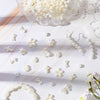 Juexica 500 Pcs ABS Imitation Pearl Beads Star Heart Bowknot Circle Flower White Aesthetic Beads for Jewelry Making Bracelets Necklaces Earrings Key Chains Accessories DIY Crafts(Classic Style) - Elegant Style
