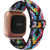 Adjustable Elastic Watch Band Compatible with Fitbit Versa/Versa 2/Versa Lite Special Edition for Women Men Nylon Stretchy Strap Wristband for Fitbit Versa Smart Watch (Black Stripes) - Black Colorful