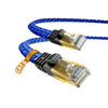 Cat 8 Ethernet Cable, 1.6FT Nylon CAT8 High Speed Professional Gold Plated Plug STP Wires CAT 8 RJ45 Ethernet Cable 3FT 10FT 15FT 26FT 50FT 66FT 100FT (White 1.6ft) - Blue