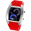 FANMIS Men's Digital Fashion Cobra LED Watches Silicone Iron Triangle Dial Sports Wrist Watch - R-Red