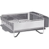 KitchenAid Large Capacity Full Size Rust Resistant Dish Rack with Angled Drain Board and Removable Flatware Caddy, Light Grey - Gray