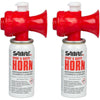 SABRE Sport and Safety Horn, 130 dB Air Horn, 60 ¼ Second or 25 ½ Second Bursts, Audible Up to 1/2-Miles (804-Meters), Perfect for Use at Sporting Events, Boating, Camping, Hiking - Red, 2-Pack