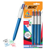BIC 4-Color Original Retractable Ballpoint Pen with 1.0 mm Medium Point, 3-Count in Assorted Ink - Assorted - Original