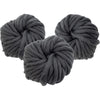 Chunky Vegan Wool Yarn 3 Pack (111 Yards Total, 37 Each Skein) - Black - Fluffy Polyester Yarn Perfect for Soft Throw & Baby Blankets, Arm Knitting, Crocheting & DIY Crafts and Art Projects - Dark Grey