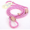 Dog Rope Leash, 5 FT Pet Slip Lead, Dog Training Leash, Standard Adjustable Pet Nylon Leash for Small Medium Dogs 10-80 lb Walking(Blue) - Pink