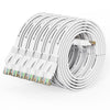 Cat 6 Ethernet Cable 3ft (6 Pack) (at a Cat5e Price but Higher Bandwidth) Flat Internet Network Cable - Cat6 Ethernet Patch Cable Short - Black Computer Cable with Snagless RJ45 Connectors - White