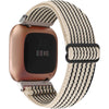 Adjustable Elastic Watch Band Compatible with Fitbit Versa/Versa 2/Versa Lite Special Edition for Women Men Nylon Stretchy Strap Wristband for Fitbit Versa Smart Watch (Black Stripes) - Black Stripes