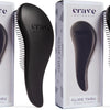 Crave Naturals Glide Thru Hair Brush - Detangler Brush for Curly, Straight, Wet or Dry Hair - Gentle Detangling Brushes for Adults, Kids, Toddlers - Hair Accessories for Women, 7.5x3" - Pink - Black