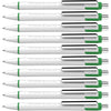 Schneider Slider Xite XB (Extra Broad) Ballpoint Pen, Refillable + Retractable, 1.4 mm, White Barrel w/Blue Accents, Blue Ink, Box of 10 Pens (133203) - Green