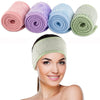 Whaline 4 Pack Spa Facial Headband Makeup Hair Wrap Adjustable Hair Band Soft Towel Head Band for Face Washing, Shower Sports Yoga (Pea Green, Pink, Beige, Light Gray) - Pea Green, Pink-Orange, Blue, Light Purple
