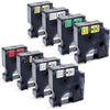 7-Pack Replace DYMO D1 Label Tape 45010 45013 45016 45017 45018 45019 45021 D1 Refills Compatible DYMO LabelManager 160 280 420P PnP 220P 360D 450 210D, 1/2” W x 23’ L, 12mm x 7m - Black on Clear/White/Green/Red/Yellow/White/Silver/Gold on Black