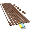 Yecaye Cord Hider, 113in One-Cord Cable Concealer, Cord Covers for Wires on Wall, Easy Install Cable Management Kit for 2 Small Wires, Cables Raceway Home Office, W0.59in H0.4in, White - Brown