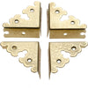 dophee 4Pcs Decorative Corner Protectors, Retro Style Edge Safety Guards Covers for Picture Frame Album Jewelry Box Gift Box Wooden Case Chest Tables Cabinet Furniture, 1.34"x1.34"-Antique Bronze - Gold