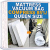 Mattress Vacuum Bag for Moving, Vacuum Seal Mattress Bag for Memory Foam or Inner Spring Mattresses, Compression and Storage for Returns, Leakproof Valve and Double Zip Seal (Queen/Full/Full-XL) - Clear