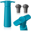 Vacu Vin Original Wine Saver with 2 Vacuum Bottle Stoppers – Black Wine Preserver Pump for Red or White Wine – Manual Air Remover System – Airtight Seal – Keep Wine Fresh Longer - Blue