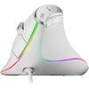 Nulea M504 Wired Vertical Mouse, USB Ergonomic Optical Mouse with 4 Adjustable DPI, 11 RGB Backlight Modes, Compatible for Laptop, PC, Desktop, Mac, Grey - C-White