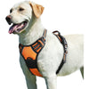 Eagloo Dog Harness for Large Dogs, No Pull Service Vest with Reflective Strips and Control Handle, Adjustable and Comfortable for Walking, No Choke Pet Harness with 2 Metal Rings, Orange, L - Orange
