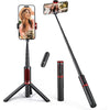 ATUMTEK Selfie Stick Tripod, 3-in-1 Extendable Aluminum Phone Tripod with Detachable Bluetooth Remote, Compatible with iPhone 17/16/15/14/13/12/11/11 Pro/XS Max/XR and Samsung Smartphones, White - Red