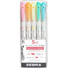 Zebra Pen Mildliner Double-Ended Brush Marker, Brush and Fine Tip Pens, Ideal for Bible Highlighting, No Bleed, Assorted Soft Colors, 15-Pack (79115) - Assorted A