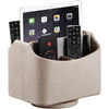 YAPISHI Antique Leather Remote Control Holder, 360 Degree Spinning Desk TV Remote Caddy/Box, Bedside Table Organizer for Controller, Media, Calculator, Mobile Phone and Pen Storage - 4# Beige Cloth