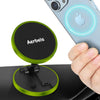 Magnetic Phone Holder for Car - Folding Car Phone Mount Adapter Dual Metal Magnetic Phone Holder Stand for Magsafe iPhone and All Android Smartphones - Green