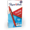 Paper Mate Profile Retractable Ballpoint Pens Bold (1.4mm) Red 12 Count - Red