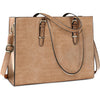 Laptop Bag for Women 15.6 Inch Laptop Tote Bag Leather Classy Computer Briefcase for Work Waterproof Handbag Professional Shoulder Bag Women Business Office Bag Large Capacity Coffee - Khaki