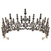 AW BRIDAL Black Baroque Queen Crown for Women, Gothic Crystal Tiara for Halloween Wedding Pageant Quinceanera Birthday Party, Rhinestone Hair Accessories for Bride - Black-1