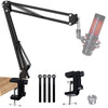 Microphone Wall Mount Boom Arm - Microphone Wall Mount for Mic holder,Horizontal Mounting Wall,Space Saving Desktop Metal Mic Stand Clamp by SUNMON - Mic Boom Arm