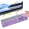 Keyboard Cover for Dell KB216 KB216b KB216t KB216d KB216p Wired & KM636 & Dell Optiplex 5250 3050 3240 5460 7450 7050 & Dell Inspiron AIO 3475/3670/3477 All-in one Desktop Keyboard Protector -Clear - Ombre PurplePink
