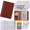 NICOOTHBudget Binder Cash Envelopes A6 Money Saving Binder with Zipper envelopes (Purple) - A6 Brown
