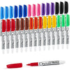 Volcanics Black Dry Erase Markers Low Odor Fine Whiteboard Markers Thin Box of 30 - 10 colors