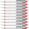 Schneider Slider Xite XB (Extra Broad) Ballpoint Pen, Refillable + Retractable, 1.4 mm, White Barrel w/Blue Accents, Blue Ink, Box of 10 Pens (133203) - Red