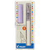 PILOT Kakuno Fountain Pen, Clear Barrel, Medium Nib (10822) - White/Purple Barrel