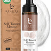 Self Tanner Mousse - USA Made with Natural & Organic Ingredients, Self Tanning Mousse for Fake Tan, Sunless Tanner for Pale Skin, Clear & Non Toxic Tanning Foam for Streak Free Finish, No Orange Color - Fair to Medium