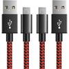 6amLifestyle PS4 Controller Charger Charging Cable, 2 Pack 10ft Extra Long Micro USB 2.0 Cable, Nylon Braided Cord, for PS4, PS4 Slim/Pro, Xbox One S/X Controller, Android Phones, Black+Blue - Red 2Pack