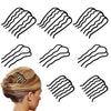 8 Piece U-Shape Hair Combs for Women's French Twist Updo and Bun Vintage Styling (Black) - Black