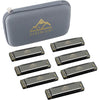 EastRock Blues Harmonica 24 Hole C Key with Case, Mouth Organ Harp, Diatonic Harmonica for Beginner, Adult, Kids, Professional, Students, Friends, Gifts - 7key-bk