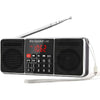 PRUNUS J-288 Portable Radio AM FM Radio with Bluetooth Speaker, Sleep Timer, Power-Saving Display, Ultra-Long Antenna, AUX Input & USB Disk & TF Card MP3 Player, NO Manual Preset - Black