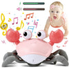 control future Crawling Crab Baby Toy - Infant Tummy Time Toys 3 4 5 6 7 8 9 10 11 12 Babies Boy 3-6 6-12 Learning Crawl 9-12 12-18 Walking Toddler 36 Months Old Music Development 1st Birthday Gifts - Pink