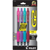 Pilot G2 Premium Gel Roller Pens, Fine Point 0.7 mm, Red Pens, Pack of 4 - Ideal for School, Journaling & Office Writing - Assorted Fashion