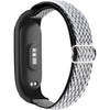 Adjustable Elastic Nylon Straps Compatible with Xiaomi Mi Band 6/Xiaomi Mi Band 5/Xiaomi Mi Band 4/Xiaomi Mi Band 3, Soft Breathable Sport Replacement Wristband for Women Men (Black) - Black White