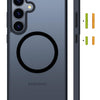 TORRAS Magnetic Shockproof for Samsung Galaxy S23 Ultra Case, Fit for MagSafe, 4X Military Grade Protection, Translucent Slim Case for Samsung S23 Ultra Case Anti-Fingerprint Anti-Scratch, Black - S25 Plus 6.6"