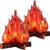 Boao 2 Set Fake Fire Fake Flame Camping Decoration 3D Cardboard Campfire Centerpiece Artificial Flames Campfire Party Decoration for Camp Bachelorette Christmas Party(12 x 10 Inch,Red Orange) - Red Orange