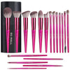 BS-MALL Makeup Brush Set 18 Pcs Premium Synthetic Foundation Powder Concealers Eye shadows Blush Makeup Brushes with black case - D-HotPink