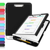 Sooez Clipboard with Storage, Clip Board 8.5 x 11 with Pen Holder, Plastic Organization Case Box for Letter Legal A4 Size Paper, Low Profile Clip, Nurses Teachers Must Haves, School & Office Supplies - Black